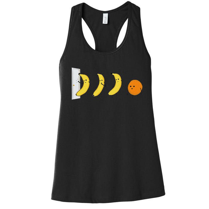 Knock Knock WhoS Here Banana WhoS Here Orange Women's Racerback Tank