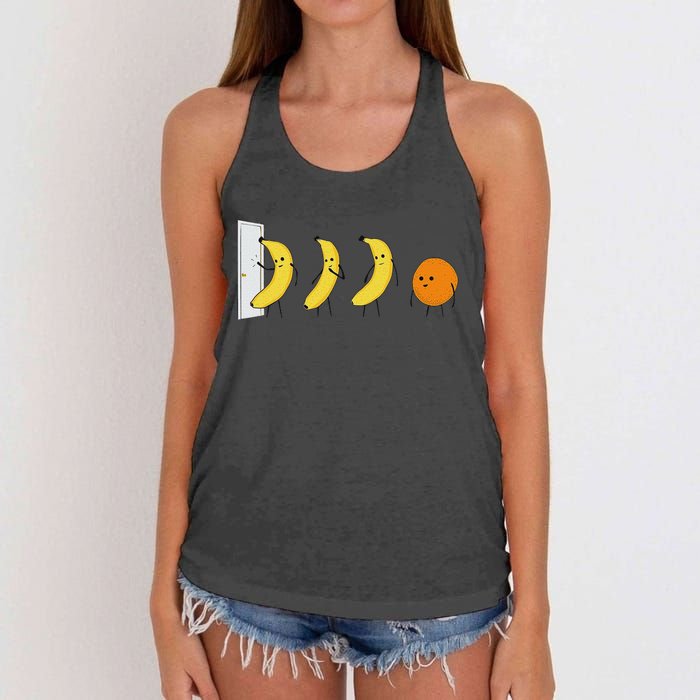 Knock Knock WhoS Here Banana WhoS Here Orange Women's Knotted Racerback Tank