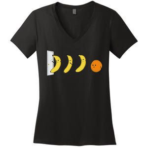 Knock Knock WhoS Here Banana WhoS Here Orange Women's V-Neck T-Shirt