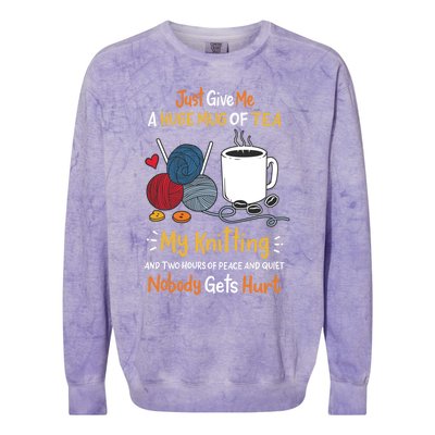 Knitting Knitter Yarn Coffee Gift Colorblast Crewneck Sweatshirt