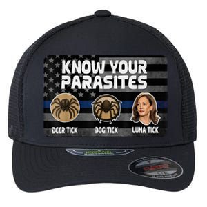 Kamala Know Your Parasites Deer Tick Dog Tick Luna Tick Flexfit Unipanel Trucker Cap