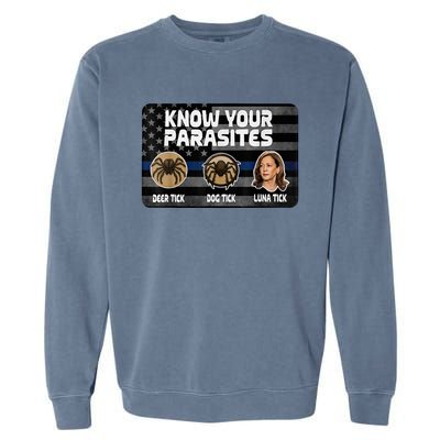 Kamala Know Your Parasites Deer Tick Dog Tick Luna Tick Garment-Dyed Sweatshirt