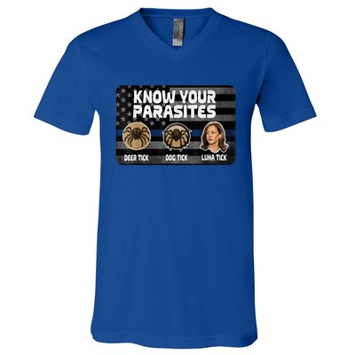 Kamala Know Your Parasites Deer Tick Dog Tick Luna Tick V-Neck T-Shirt