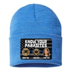 Kamala Know Your Parasites Deer Tick Dog Tick Luna Tick Sustainable Knit Beanie