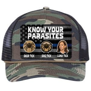 Kamala Know Your Parasites Deer Tick Dog Tick Luna Tick Retro Rope Trucker Hat Cap