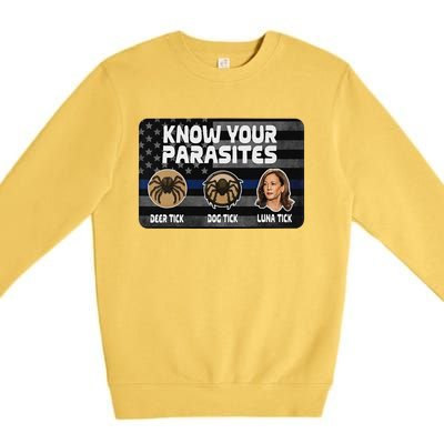 Kamala Know Your Parasites Deer Tick Dog Tick Luna Tick Gift Premium Crewneck Sweatshirt