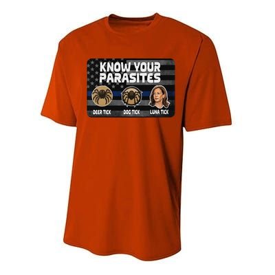 Kamala Know Your Parasites Deer Tick Dog Tick Luna Tick Gift Performance Sprint T-Shirt