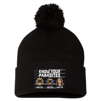 Kamala Know Your Parasites Deer Tick Dog Tick Luna Tick Gift Pom Pom 12in Knit Beanie