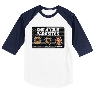 Kamala Know Your Parasites Deer Tick Dog Tick Luna Tick Gift Baseball Sleeve Shirt