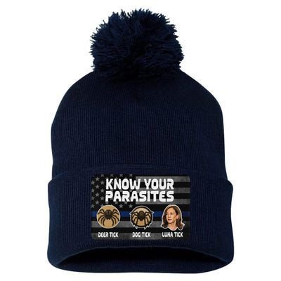 Kamala Know Your Parasites Deer Tick Dog Tick Luna Tick Gift Pom Pom 12in Knit Beanie