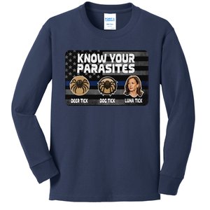 Kamala Know Your Parasites Deer Tick Dog Tick Luna Tick Gift Kids Long Sleeve Shirt