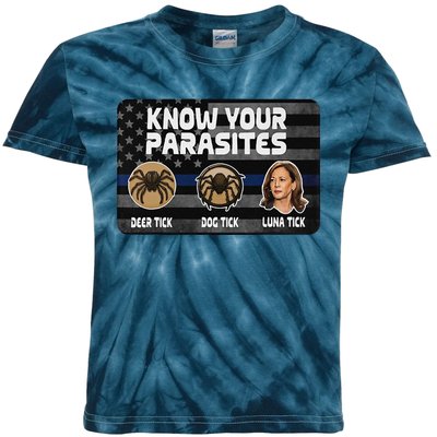 Kamala Know Your Parasites Deer Tick Dog Tick Luna Tick Gift Kids Tie-Dye T-Shirt