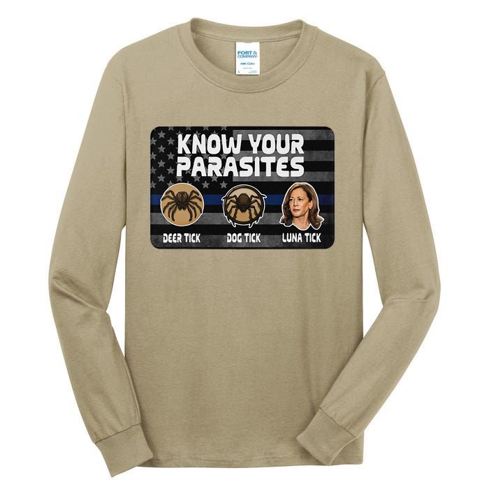 Kamala Know Your Parasites Deer Tick Dog Tick Luna Tick Gift Tall Long Sleeve T-Shirt