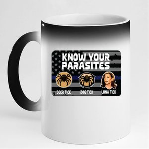 Kamala Know Your Parasites Deer Tick Dog Tick Luna Tick 11oz Black Color Changing Mug