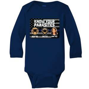 Kamala Know Your Parasites Deer Tick Dog Tick Luna Tick Baby Long Sleeve Bodysuit