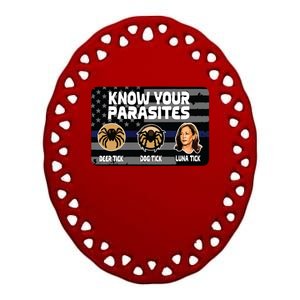 Kamala Know Your Parasites Deer Tick Dog Tick Luna Tick Ceramic Oval Ornament