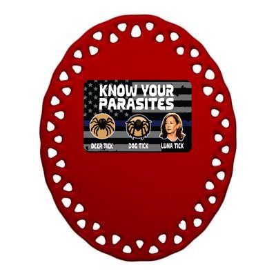 Kamala Know Your Parasites Deer Tick Dog Tick Luna Tick Ceramic Oval Ornament