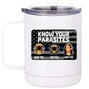 Kamala Know Your Parasites Deer Tick Dog Tick Luna Tick 12 oz Stainless Steel Tumbler Cup