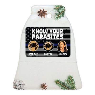 Kamala Know Your Parasites Deer Tick Dog Tick Luna Tick Ceramic Bell Ornament