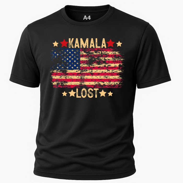 Kamala Lost 2024 Election Usa Flag Trump Won 47th President Cooling Performance Crew T-Shirt