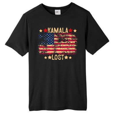 Kamala Lost 2024 Election Usa Flag Trump Won 47th President Tall Fusion ChromaSoft Performance T-Shirt