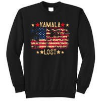 Kamala Lost 2024 Election Usa Flag Trump Won 47th President Tall Sweatshirt