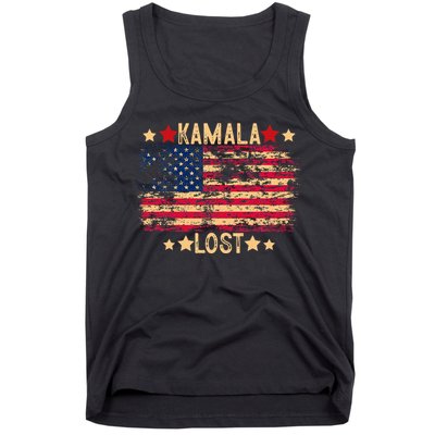 Kamala Lost 2024 Election Usa Flag Trump Won 47th President Tank Top