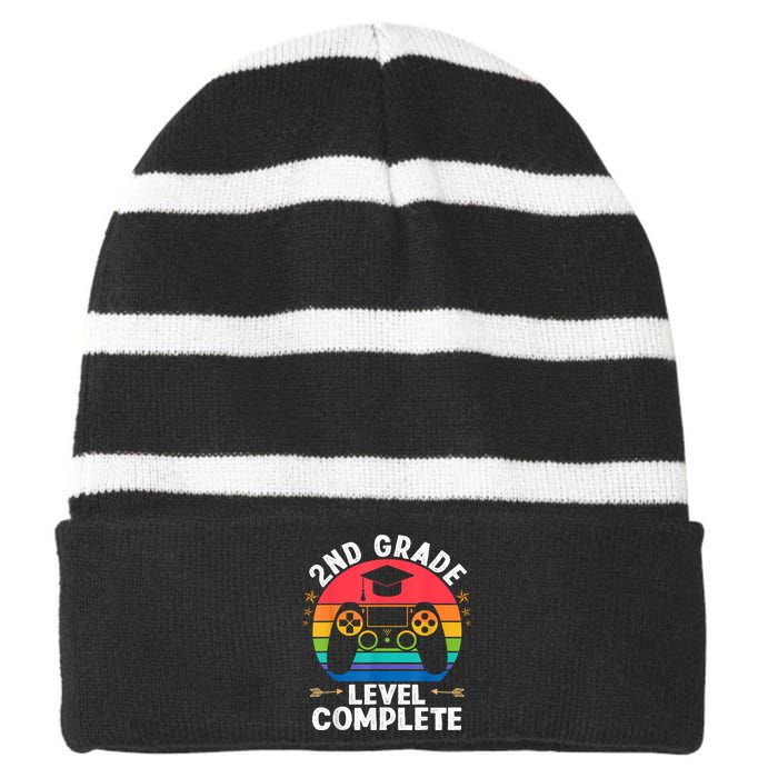 Kindergarten Level 2nd Complet Graduation Class Striped Beanie with Solid Band