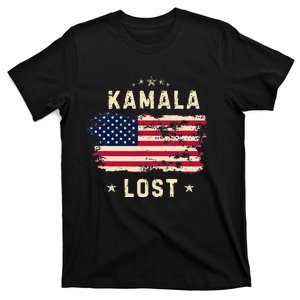 Kamala Lost 2024 Election Usa Flag Trump Won 47th President T-Shirt