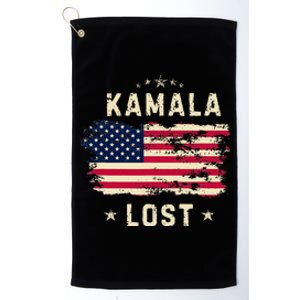 Kamala Lost 2024 Election Usa Flag Trump Won 47th President Platinum Collection Golf Towel