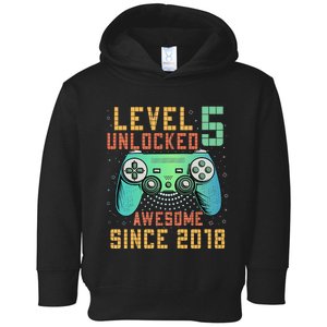 Kids Level 5 Unlocked 5th Birthday 5 Year Old Boy Gifts Gamer Toddler Hoodie