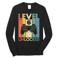 Kids Level 6 Unlocked Funny Video Gamer 6th Birthday Gift Long Sleeve Shirt