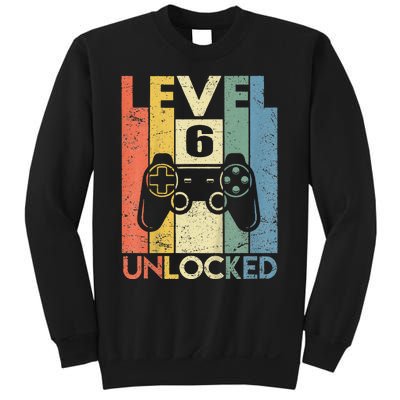 Kids Level 6 Unlocked Funny Video Gamer 6th Birthday Gift Sweatshirt