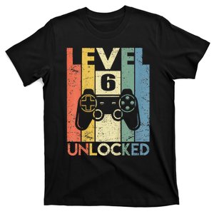 Kids Level 6 Unlocked Funny Video Gamer 6th Birthday Gift T-Shirt