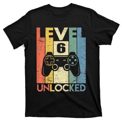 Kids Level 6 Unlocked Funny Video Gamer 6th Birthday Gift T-Shirt