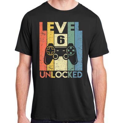 Kids Level 6 Unlocked Funny Video Gamer 6th Birthday Gift Adult ChromaSoft Performance T-Shirt