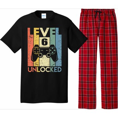 Kids Level 6 Unlocked Funny Video Gamer 6th Birthday Gift Pajama Set