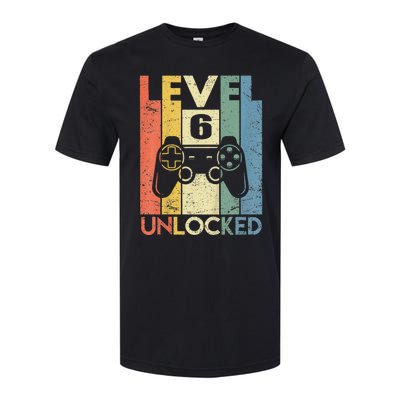 Kids Level 6 Unlocked Funny Video Gamer 6th Birthday Gift Softstyle CVC T-Shirt