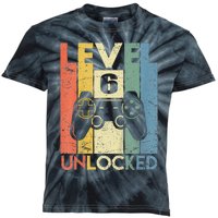 Kids Level 6 Unlocked Funny Video Gamer 6th Birthday Gift Kids Tie-Dye T-Shirt