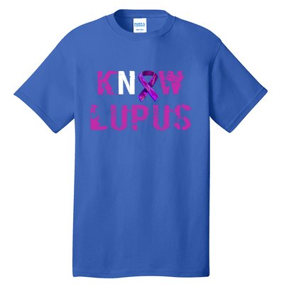 Know Lupus Awareness Great Gift Purple Ribbon Support Tall T-Shirt