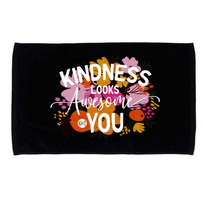 Kindness Looks Awesome On You Floral Teachers Autism Cute Gift Microfiber Hand Towel