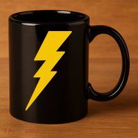 Lightning Bolt 11oz C Handle Ceramic Mug
