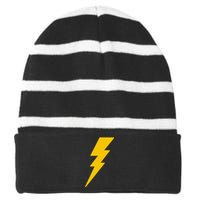 Lightning Bolt Striped Beanie with Solid Band