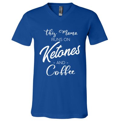 Ketogenic Low Carb Dieter Mom Coffee Fanatic Caffeine Mama Gift V-Neck T-Shirt