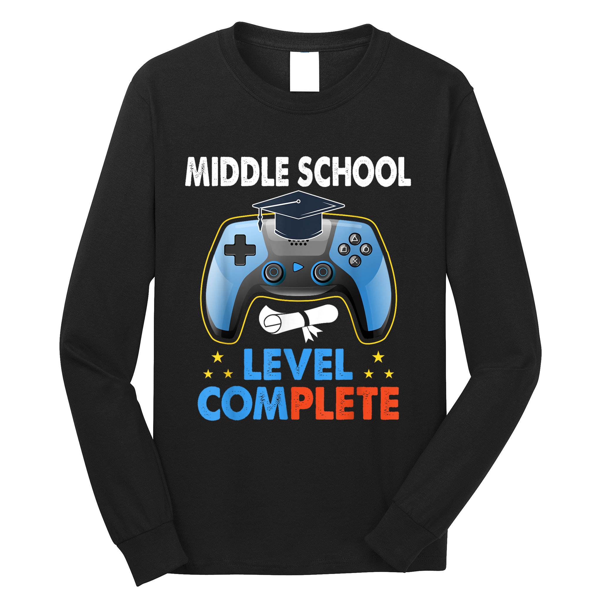 Kindergarten Level Complete Graduation Class Gamer Long Sleeve Shirt