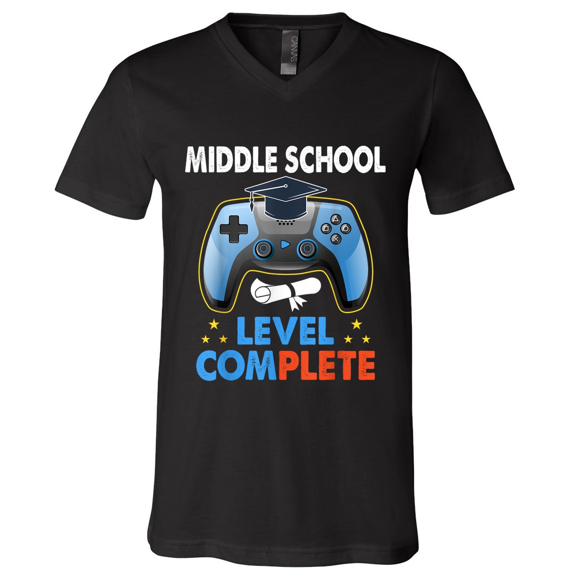 Kindergarten Level Complete Graduation Class Gamer V-Neck T-Shirt