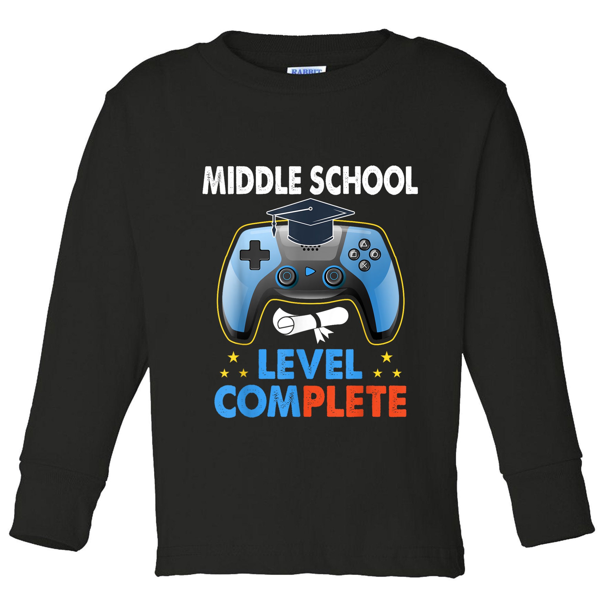 Kindergarten Level Complete Graduation Class Gamer Toddler Long Sleeve Shirt