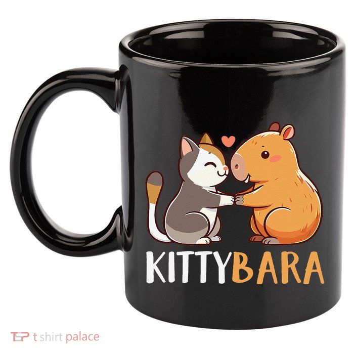 Kittybara Love Capybara Cat 11oz C Handle Ceramic Mug