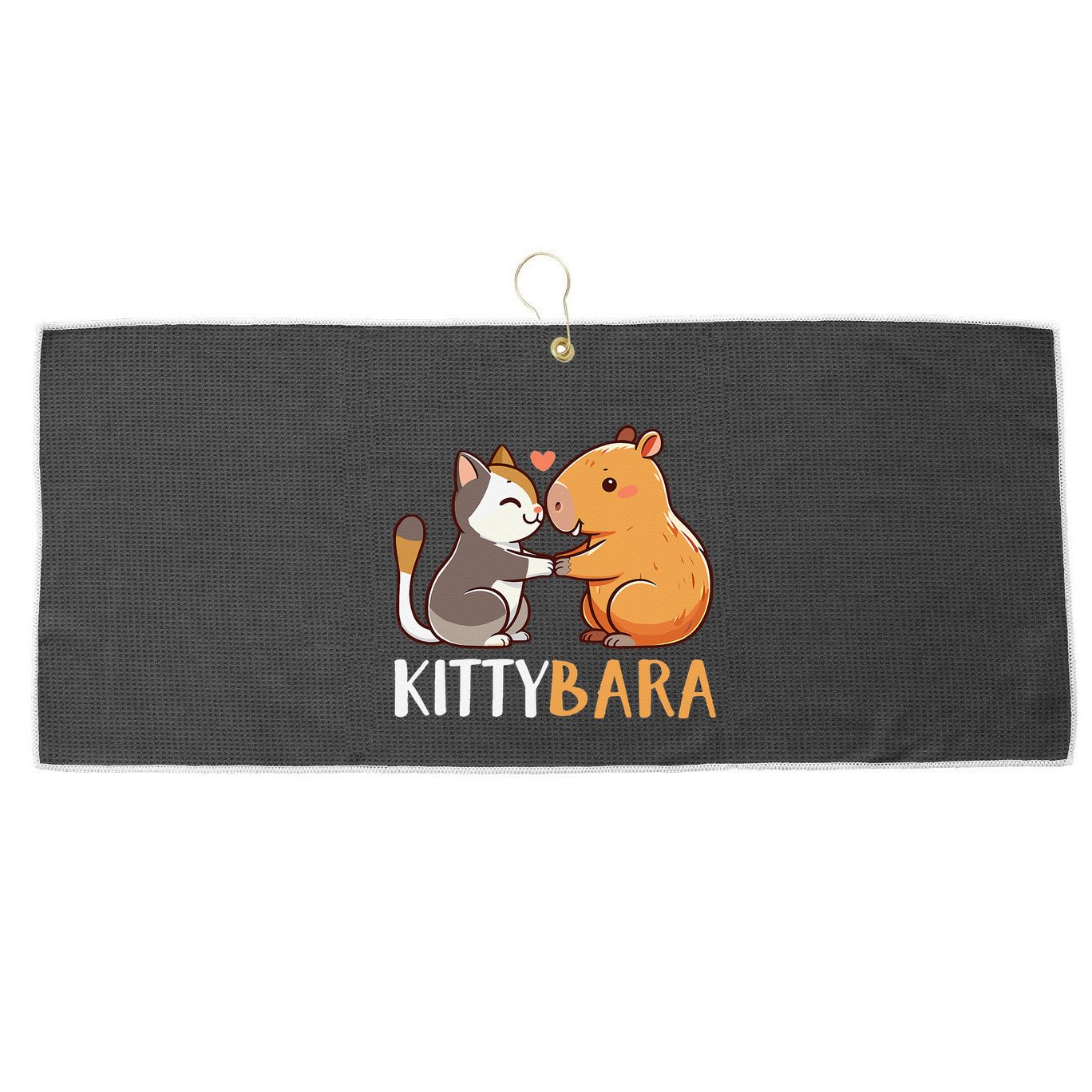Kittybara Love Capybara Cat Large Microfiber Waffle Golf Towel