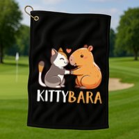 Kittybara Love Capybara Cat Golf Towel